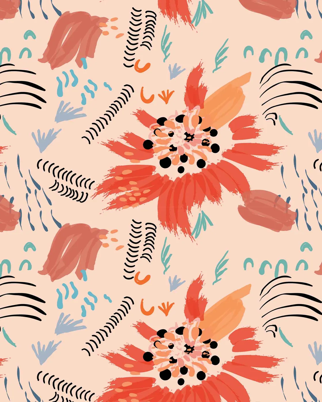 Blush Tropic swimwear print on Carvico Brisbane Recycled fabric