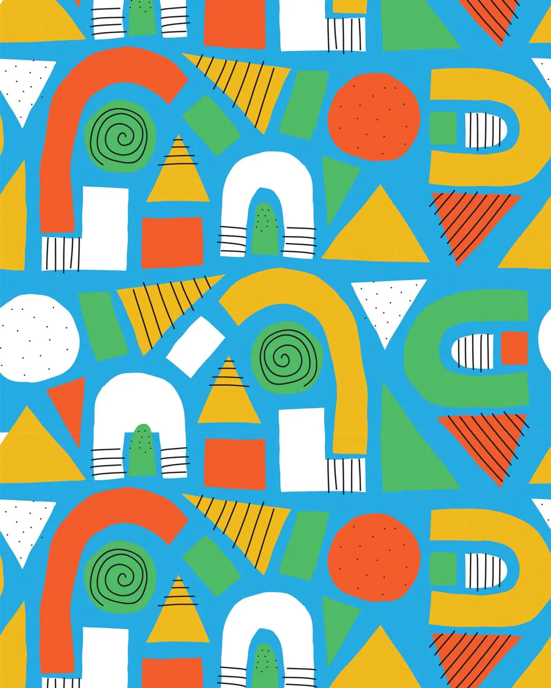 Toy Block swimwear print on Carvico Brisbane Recycled fabric