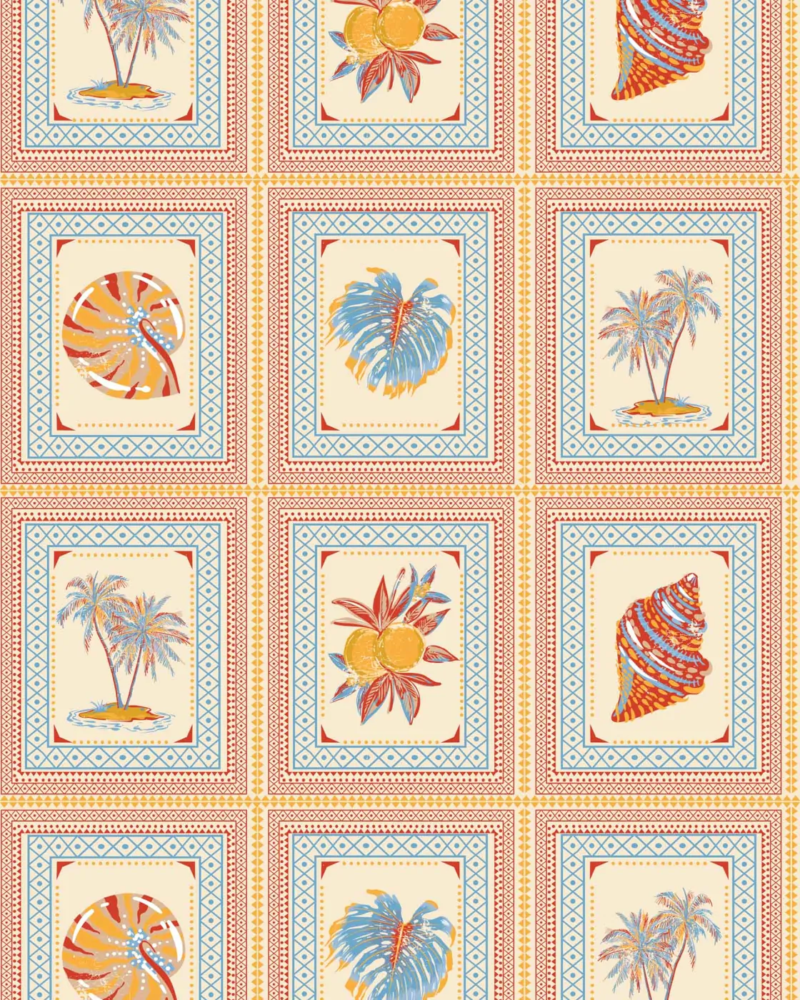 Caribbean Mosaic swimwear print on Carvico Brisbane Recycled fabric