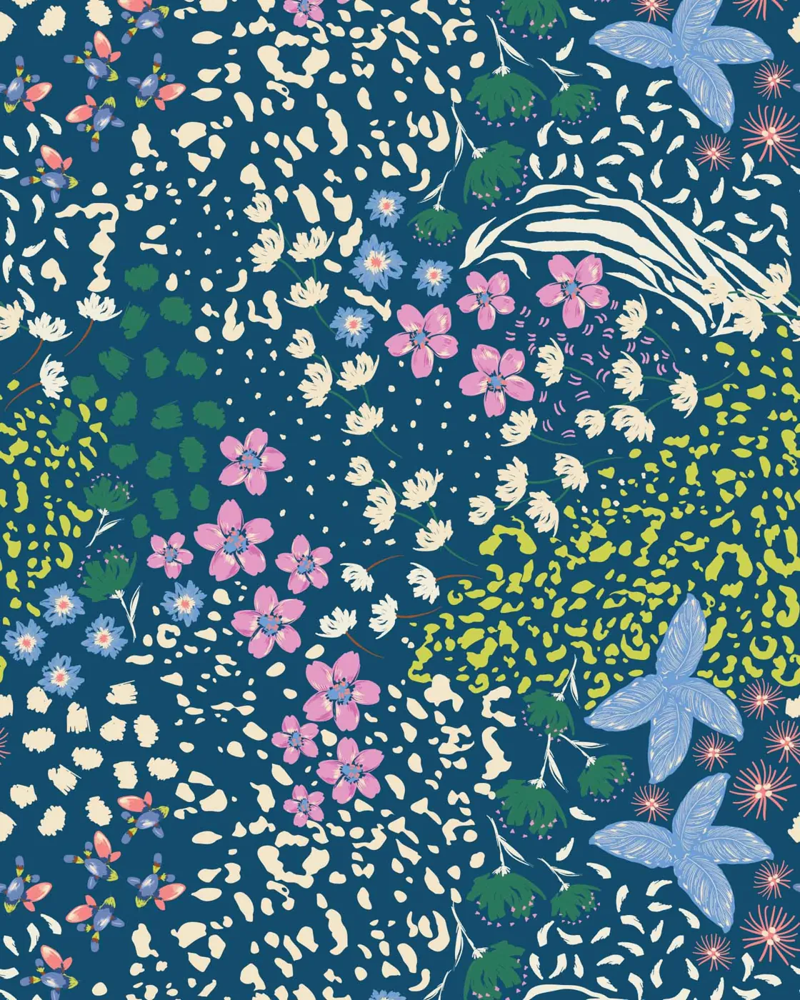 Orchid Odyssey Navy swimwear print on Carvico Brisbane Recycled fabric