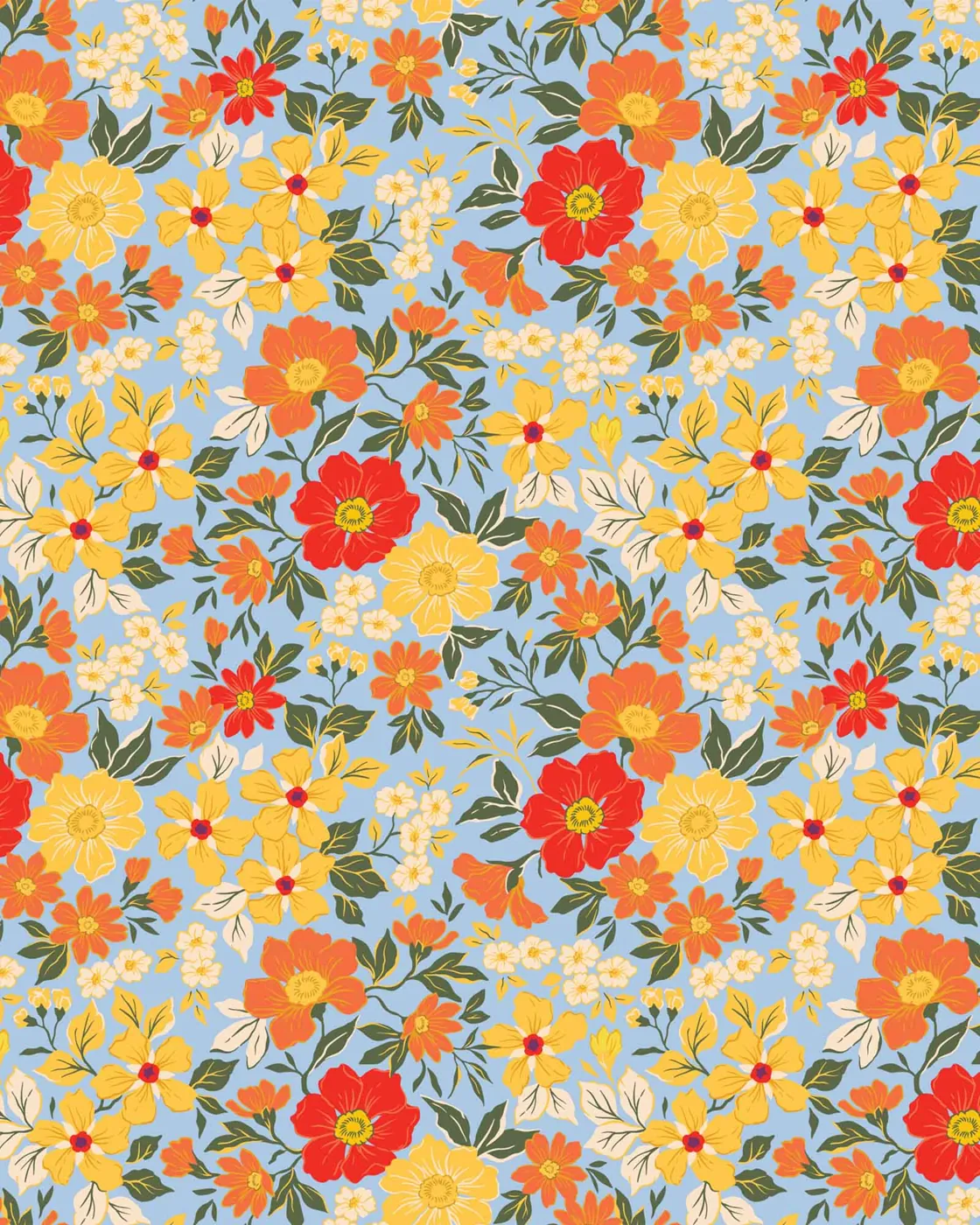 Blue Bloom swimwear print on Carvico Brisbane Recycled fabric