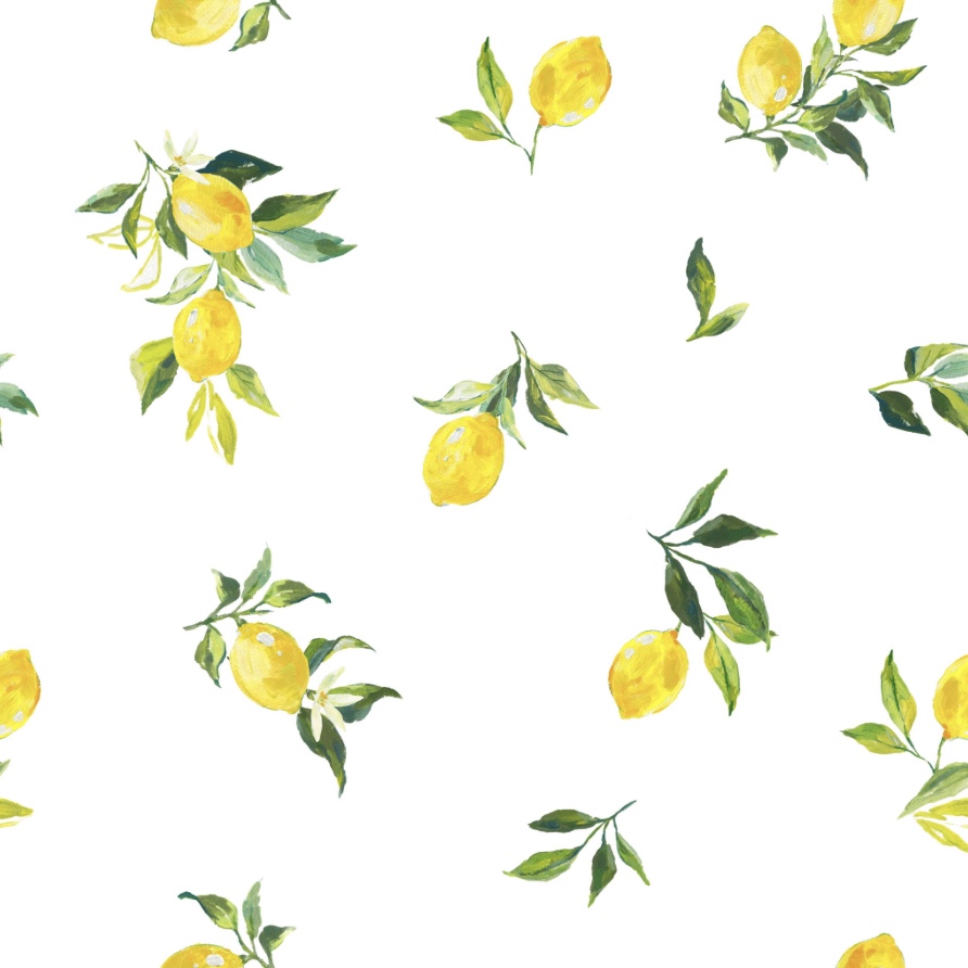 Vintage lemon print on swim fabric