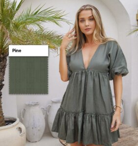 Pine in BS Linen 14 fabric in Bali Swim
