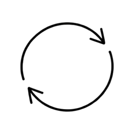 Circular arrows representing material regeneration