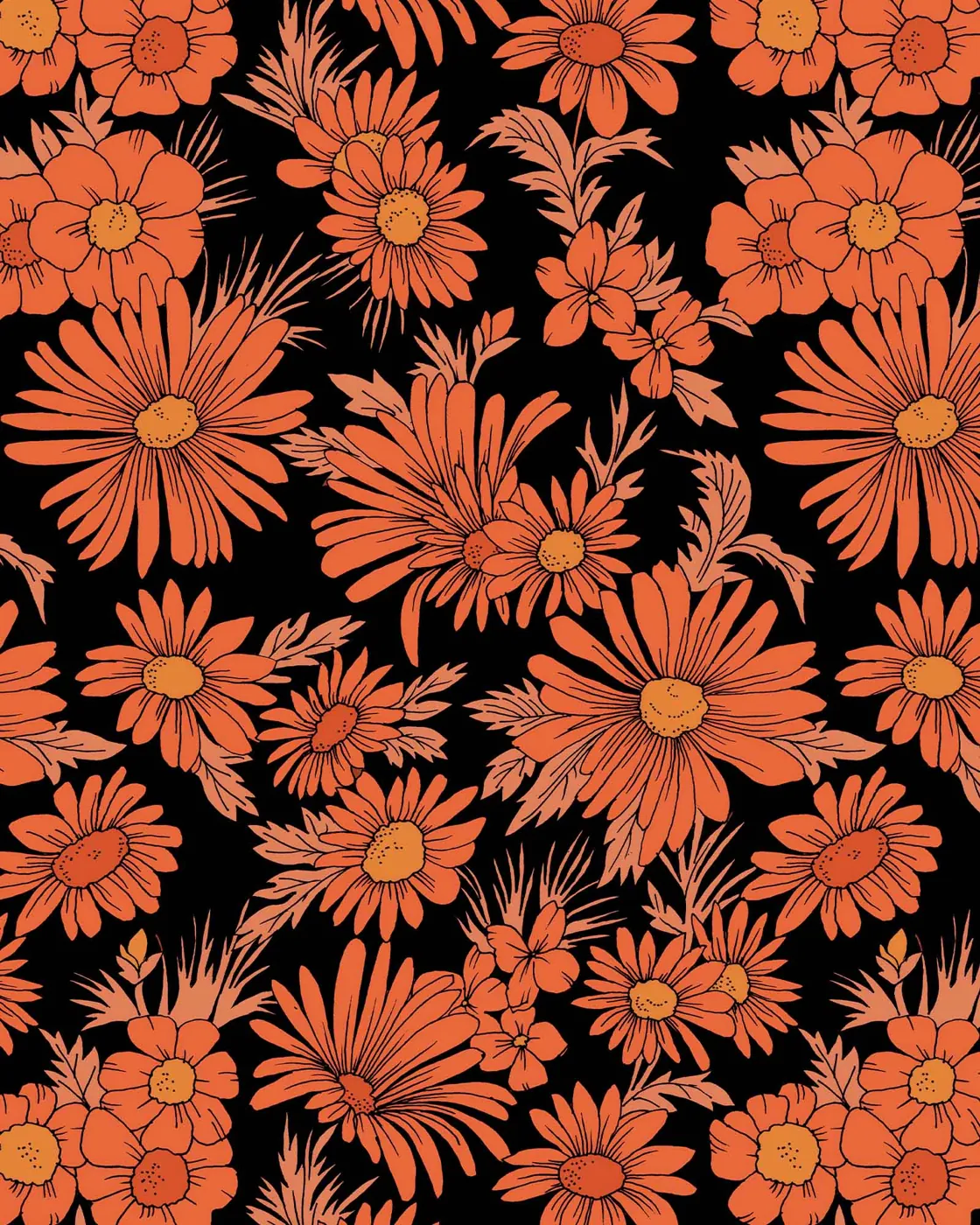 Retro Autumn swimwear print on Carvico Brisbane Recycled fabric