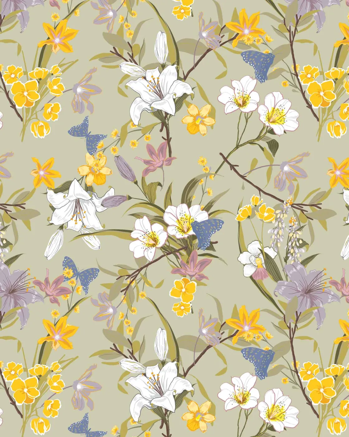 Wildflower Waltz swimwear print on Carvico Brisbane Recycled fabric