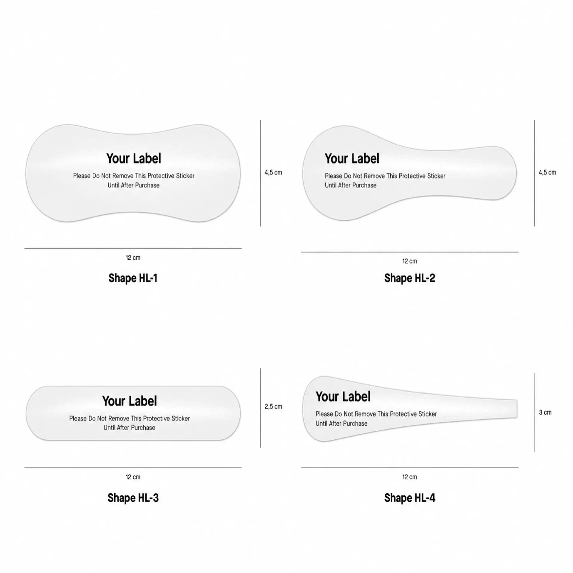 Hygiene liner shapes in white
