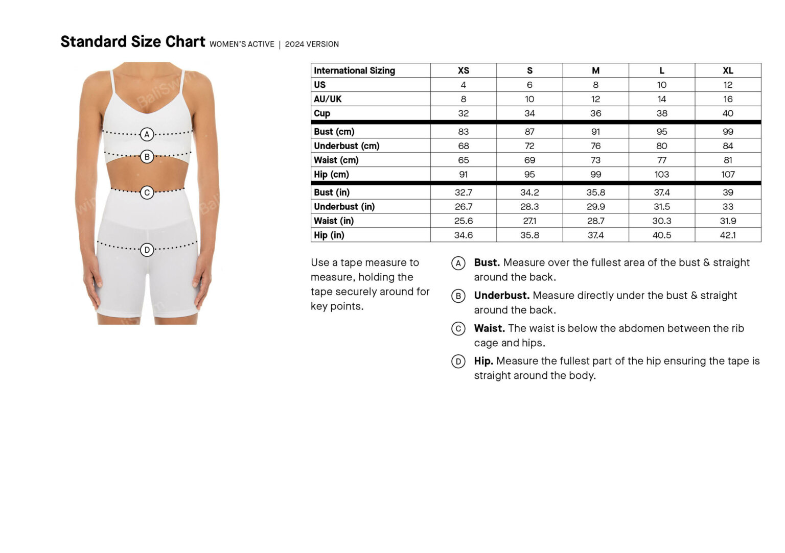 Size Guide — Bali Swim
