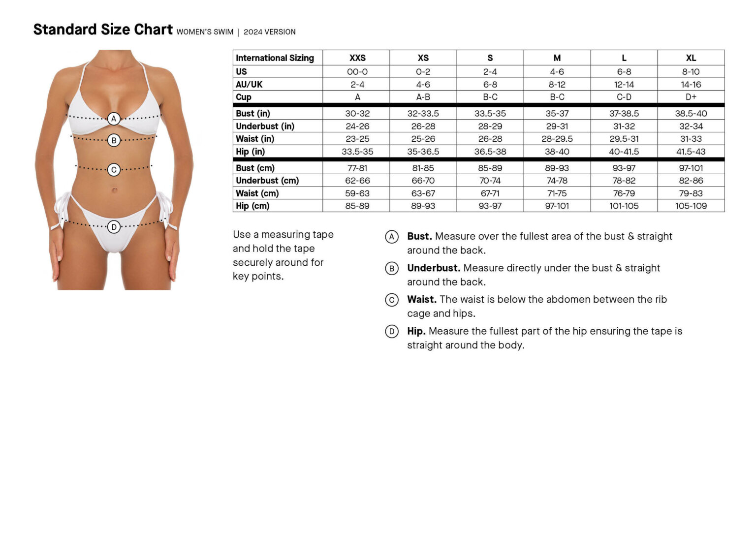 Size Guide — Bali Swim